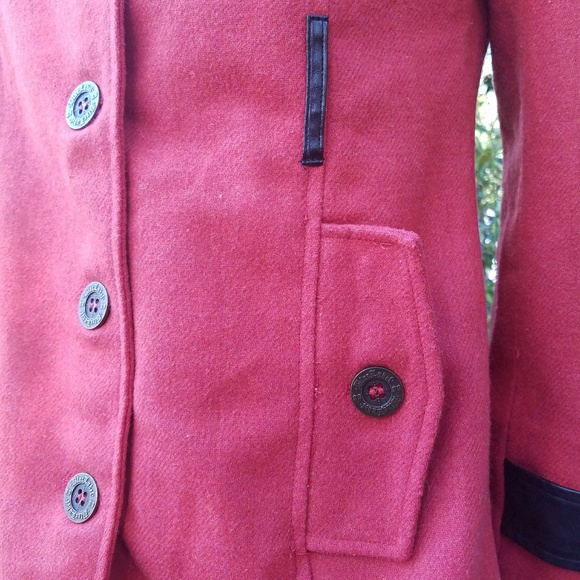 Mod Coral Trench Coat Double Breasted Peacoat Blac Label Pink M - Picture 8 of 9